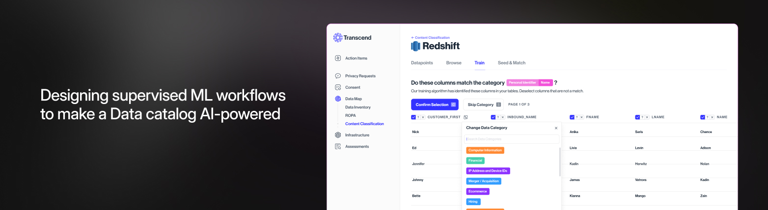 Transcend.io's AI product